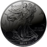 USA BLACK HOLE American Silver Eagle Walking Liberty $1 Silver coin 2019 Ruthenium plated 1 oz
